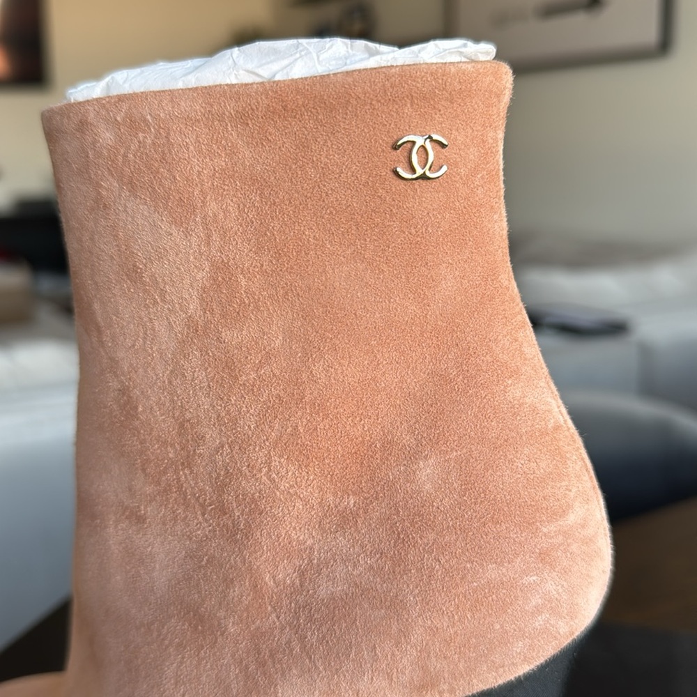 Light Brown / Pink Chanel Booties - Picture 2 of 7
